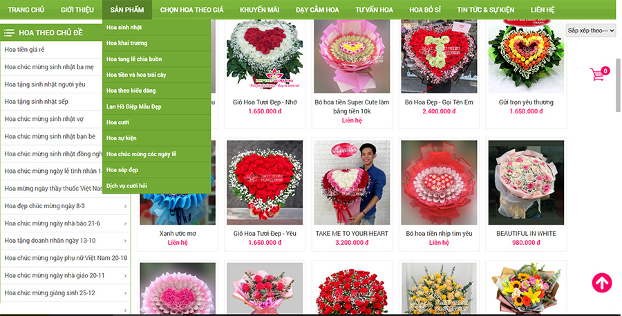 Website về hoa