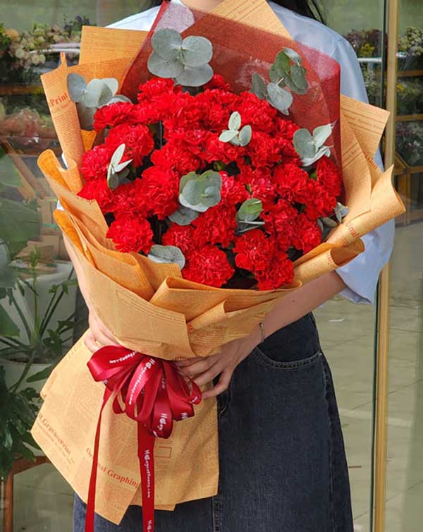 Bó hoa cẩm chướng đỏ