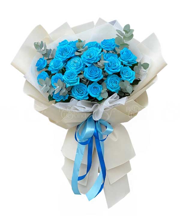 Bó hoa hồng xanh thuần tuý