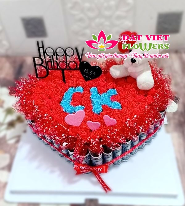 Bánh gato sinh nhật hoa hồng tình yêu tặng sinh nhật chồng yêu 5392 - Bánh  sinh nhật, kỷ niệm