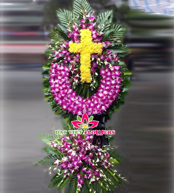 Hoa viếng tang lễ hình thánh giá