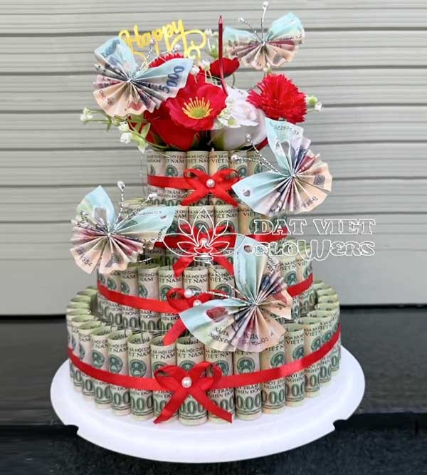 Bánh kem tiền tặng người thân