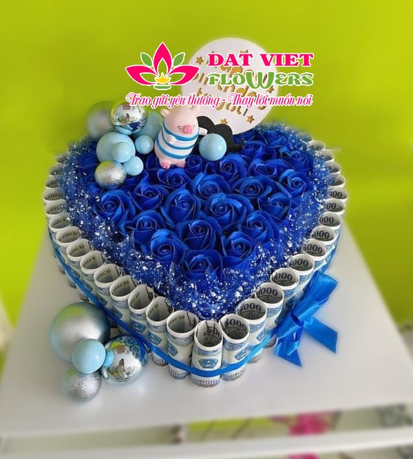 Bánh sinh nhật tặng người yêu Blue Heart