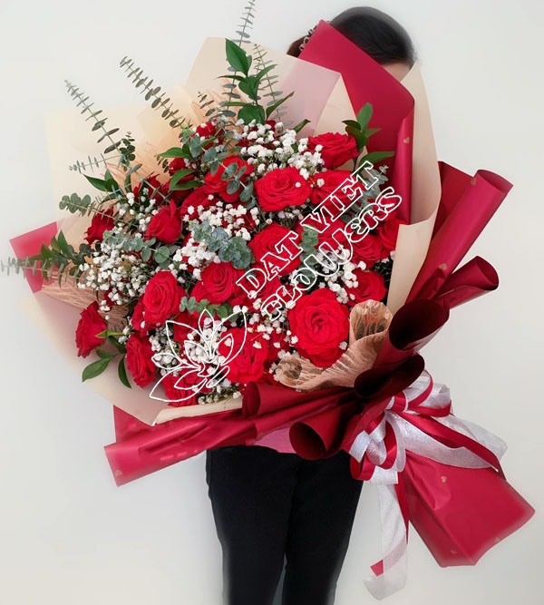 Bó Hoa Hồng Đỏ Mừng Sinh Nhật Đẹp Nhất - Shop Hoa Tươi Online