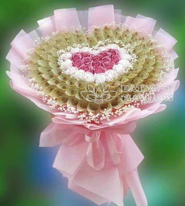Bó hoa tiền best wish for you